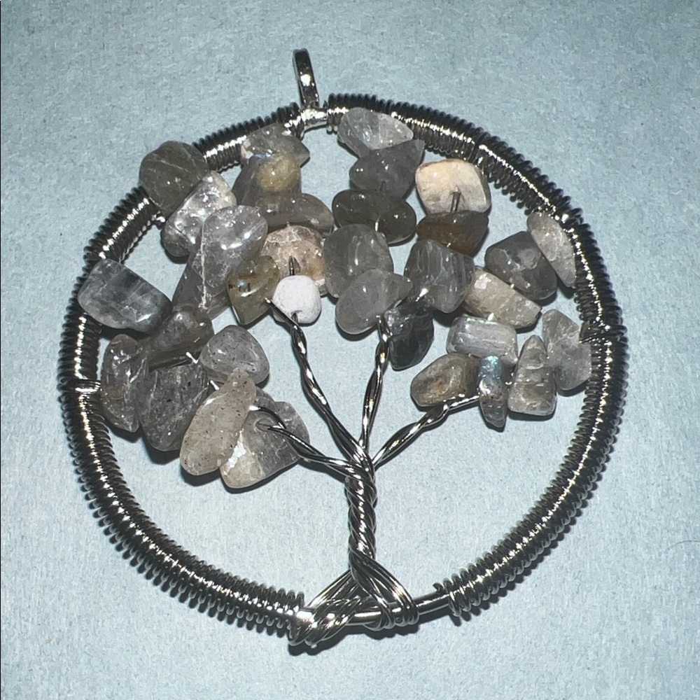 2” Wire Wrapped Labradorite Tree of Life Pendant